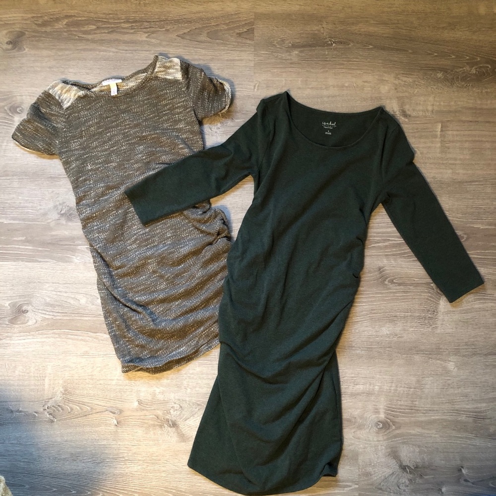 Green maternity dresses (size small)